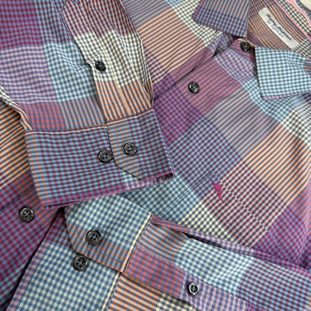 Tommy Bahama Siesta Key Paloma Check Stretch Button Up Long Sleeve Size 3XL - Picture 15 of 16